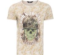 King Kerosin Born To Kill, t-shirt S Beige/Vert Beige/Vert