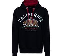 King Kerosin California Motor State, sweat à capuche 3XL Noir/Rouge Foncé Noir/Rouge Foncé