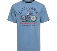 King Kerosin California, t-shirt 3XL Bleu/Bleu Foncé/Rouge Bleu/Bleu Foncé/Rouge