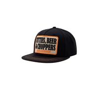 King Kerosin Casquette plate pour homme avec patch brodé 3D Titties, Beer & Choppers