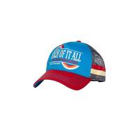 King Kerosin Casquette trucker pour homme au design rayé des années 70 - Avec broderie déclaration, dos en maille et visière incurvée - Respirant et réglable au look oldschool Sick of It All