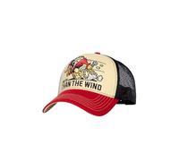 King Kerosin Casquette trucker pour homme au look rétro des années 50 - Patch avant brodé, filet en maille, visière incurvée - Casquette réglable au design Oldschool Road Runner Faster Than The Wind