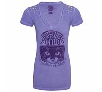 King Kerosin Chemise Female Ride Wild and Free Oilwashed Violet XL