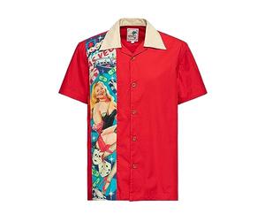 King Kerosin Chemise panneau pour homme | Chemise de lounge | Chemise de bowling | Manches courtes | Pin-Up Girl | Las Vegas | Rockabilly | Rock'n'roll | Vintage | Rétro | Coton biologique | Hawaii