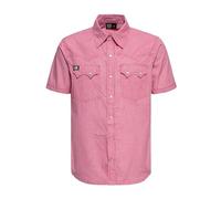 King Kerosin Chemise pour homme | Manches courtes | Chemise western | Cowboy | Rétro | Vintage | 50S | Rockabilly | Coton | Poche poitrine | Boutons pression, rouge, XXXXL