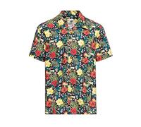 King Kerosin Chemise Tropical Hawaiian-Style Homme Chemise Manches Courtes Noir M