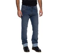 King Kerosin Kustombuilt Blue Pantalon textile moto, bleu, taille 38 pour homme