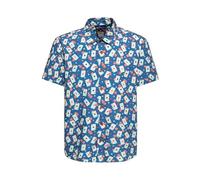 King Kerosin Las Vegas Chemise à manches courtes pour homme | Chemise d'affaires | Chemise de loisirs | Casino | Cartes à jouer | Puces de poker | Rockabilly | Vintage | Rétro | Chemise casino, bleu,