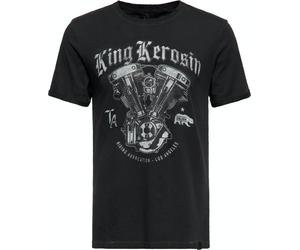 King Kerosin Riding Association L.A. Oil Washed T-Shirt Noir 3XL