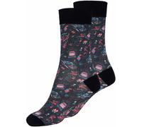 King Kerosin Rockabilly Devil Chaussettes, noir-rouge, taille 39 42 pour homme