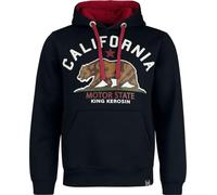 King Kerosin Sweat à capuche California Motor State, Noir , XXL