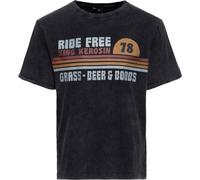King Kerosin T-shirt délavé à l'huile "Ride Free" KKU41063 5XL