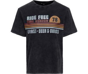 King Kerosin T-shirt délavé à l'huile "Ride Free" KKU41063 M