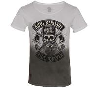 King Kerosin T-shirt Lumberjack Dip Dye White Olive S