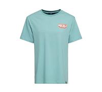 King Kerosin T-shirt Oldschool à manches courtes pour homme - Coupe droite - Col rond - Football Pin Up - Pur coton - Boobs & Balls, bleu, S