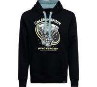 King Kerosin Unleash Spirit, sweat à capuche S Noir/Bleu Clair Noir/Bleu Clair
