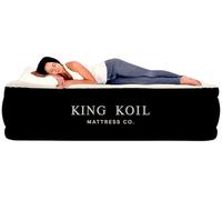 King Koil luxe California King matelas pneumatique avec pompe haute vitesse intégrée brevetée haute vitesse pour la maison, le camping et les invités gonflables, lit double air, imperméable, 1