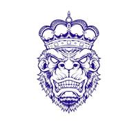 King Kong en colère avec une couronne de gorille ornée Stickers gravés 57.6x91.8cm Personnalisation Bleu foncé