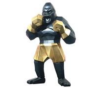 King Kong Gorille Statue - Décoration Salon en Résine, Géométrie Moderne Interieur Maison Sculpture, Black + Gold