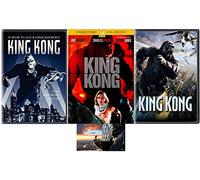 King Kong Lot de 3 DVD The Original 1933 The Remake 1976 et Peter Jackson King Kong 2005 avec carte brillante Kong