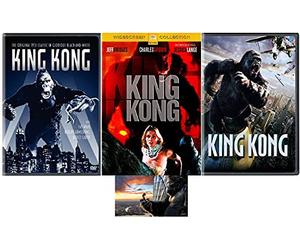 King Kong Lot de 3 DVD The Original 1933 The Remake 1976 et Peter Jackson King Kong 2005 avec carte brillante Kong