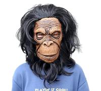 King Kong Masque en latex pour cosplay, marionnette, jouet gorille, cosplay, masque d'horreur pour Halloween, carnaval, fête, accessoires