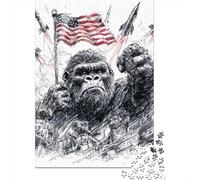 King Kong Vs. Rockets Puzzle 1000 Pièces Educa Jouet en Bois Divertissement Créatif Décoration Intérieure Jeu Éducatif Challenge Toy pour Adultes Et Enfants À Partir De 12 Ans 52x38cm/1000pcs