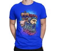 King Lion Warrior Leader Men's T-Shirt DTG Printed Blue