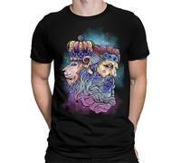 King Lion Warrior Leader Men's Yellow Mens Women T Shirt 100% Cotton DTG Printed Manches Courtes(Small)