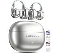 King Lucky Écouteurs à clipser de nouvelle génération sans fil Bluetooth 6.0 avec micro, 50 heures de lecture, ENC, étanchéité IPX5, écouteurs de sport, confortables pour les petites oreilles et le