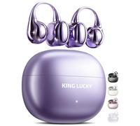 King Lucky ecouteurs à Clipser sans Fil Bluetooth 5.4 avec Micro, 50 Heures de Lecture, Suppression du Bruit, Etanche, Confortable pour Les porteurs de Petites Oreilles et, Running Sport (Violet)