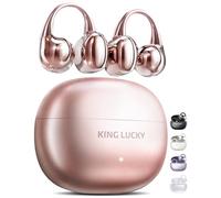 King Lucky Écouteurs à Clipser sans Fil Bluetooth 5.4 avec Micro, 50 Heures de Lecture, Suppression du Bruit, étanche, Confortable pour Les porteurs de Petites Oreilles et de Lunettes, Sport (Rose)