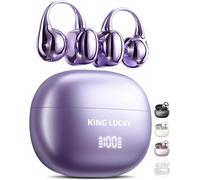 King Lucky Écouteurs à Clipser sans Fil Bluetooth 6.0 avec Micro, 50 Heures de Lecture, Suppression du Bruit, étanche, Confortable pour Les porteurs de Petites Oreilles et de Lunettes, Sport (Violet)