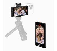 King Ma Écran de moniteur de selfie Vlog de 12,7 cm, écran Vlog pour caméra arrière iPhone, téléprompteur avec clip magnétique pour téléphone et télécommande Bluetooth pour Vlog Live Stream TikTok