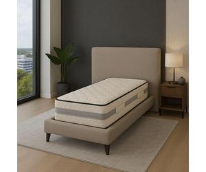 King Memory Lot de 2 Matelas 70x190 - Mousse à Mémoire de Forme 50 Kg/m3 + Oreiller et protège Lot de 2 Matelas 70x190 - offerts - Hauteur 23 cm - Soutien Ferme - (2_x_70_x_190_cm)