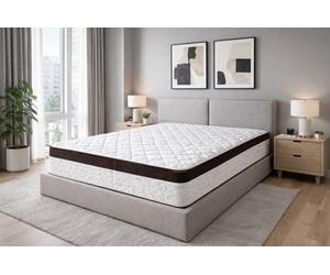 King Memory Lot de 2 Matelas 90x200 - Face de Contact Mousse à Mémoire de Forme 50 Kg/m3 + Oreiller et protège Lot de 2 Matelas 90x200 - offerts - Hauteur 23 cm - Soutien Ferme - (2_x_90_x_200_cm)