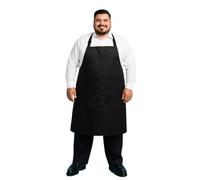 King Mills Tablier de cuisine unisexe avec poches, idéal pour Xl Xxl ou taille W38+. Extra large et long. (Noir)