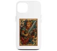 King of Clubs Warrior Medieval Fantasy Card Lucky Poker Coque pour iPhone 13