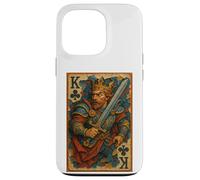 King of Clubs Warrior Medieval Fantasy Card Lucky Poker Coque pour iPhone 13 Pro
