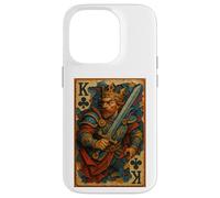 King of Clubs Warrior Medieval Fantasy Card Lucky Poker Coque pour iPhone 14 Pro