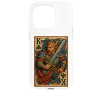 King of Clubs Warrior Medieval Fantasy Card Lucky Poker Coque pour iPhone 15 Pro