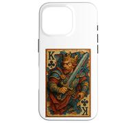King of Clubs Warrior Medieval Fantasy Card Lucky Poker Coque pour iPhone 16 Pro