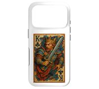 King of Clubs Warrior Medieval Fantasy Card Lucky Poker Coque pour iPhone 17 Pro