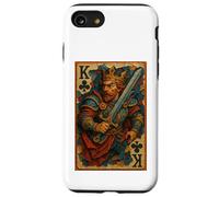 King of Clubs Warrior Medieval Fantasy Card Lucky Poker Coque pour iPhone SE (2020) / 7/8