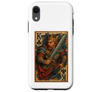 King of Clubs Warrior Medieval Fantasy Card Lucky Poker Coque pour iPhone XR