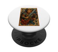 King of Clubs Warrior Medieval Fantasy Card Lucky Poker PopSockets PopGrip Adhésif
