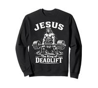 King of Deadlift Jésus soulevé de Terre Entraînement de Gym chrétienne Sweatshirt