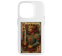 King of Diamonds Warrior Medieval Fantasy Card Lucky Poker Coque pour iPhone 14 Pro