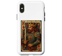 King of Diamonds Warrior Medieval Fantasy Card Lucky Poker Coque pour iPhone X/XS