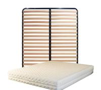 King of Dreams Ensemble Matelas 120x200 + Sommier Démonté + Pieds + Oreiller Mémoire Offerts - Face de Contact Latex - 80 Kg/m3 - Hauteur 21 cm - Soutien Ferme